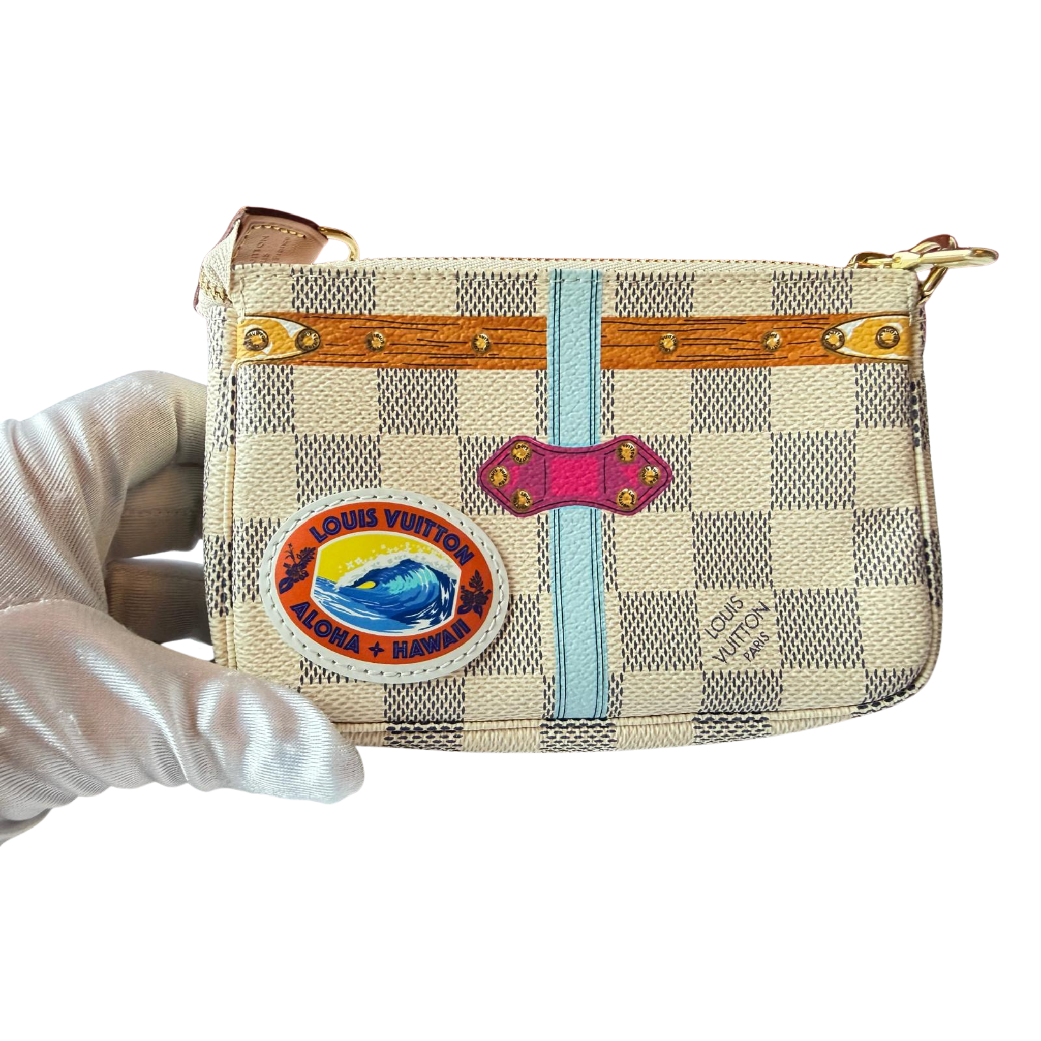 Louis Vuitton, Sammlerstück, Pochette Damier azur Hawai
