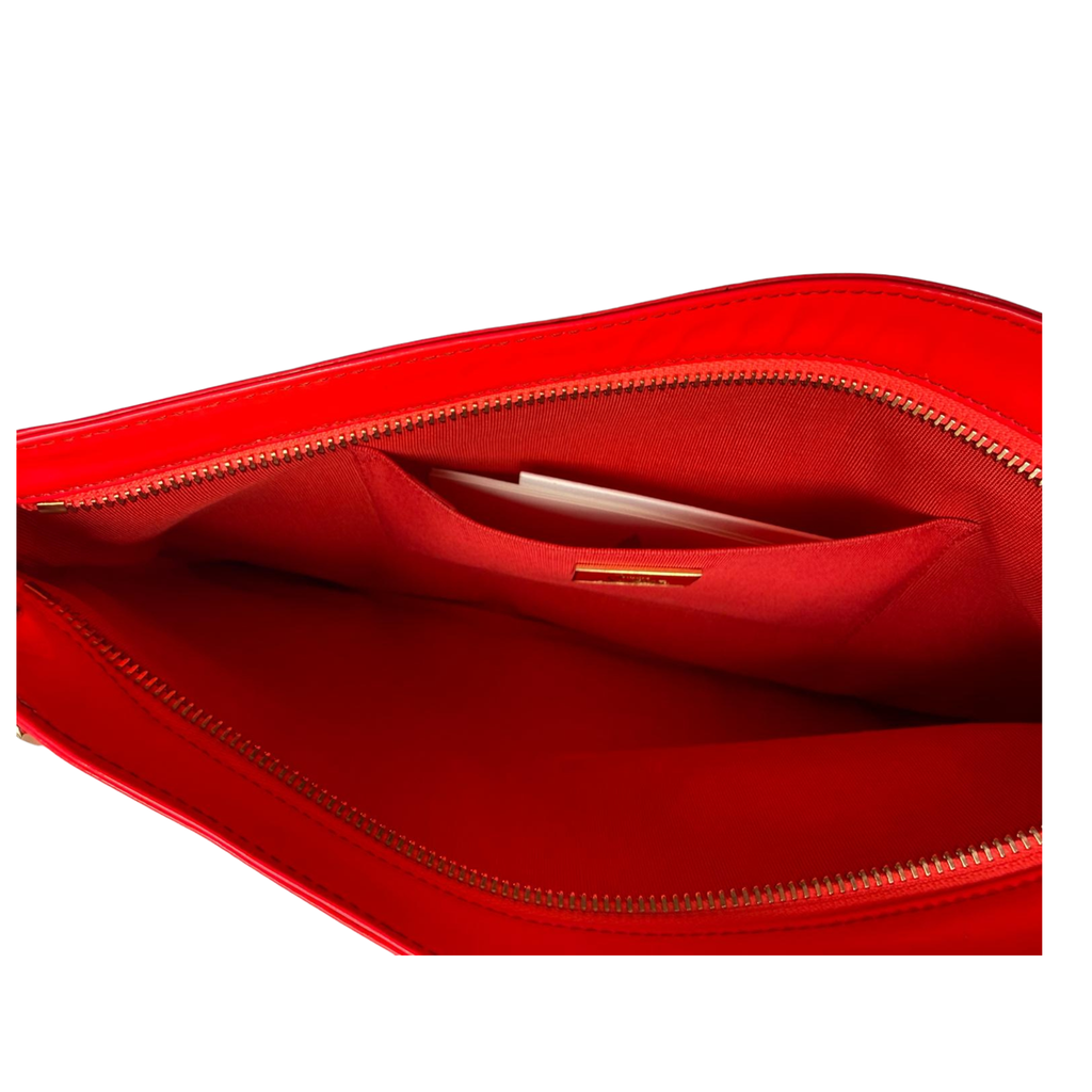 Louboutin Clutch, Loubiposh Matte Leather Bag, Neon Pink