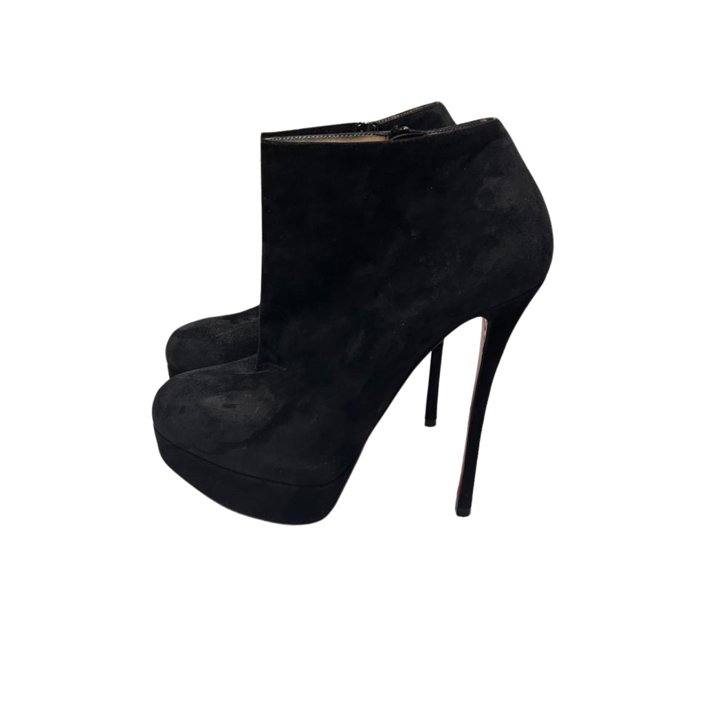 Louboutin Velour hoher Absatz, Gr. 38