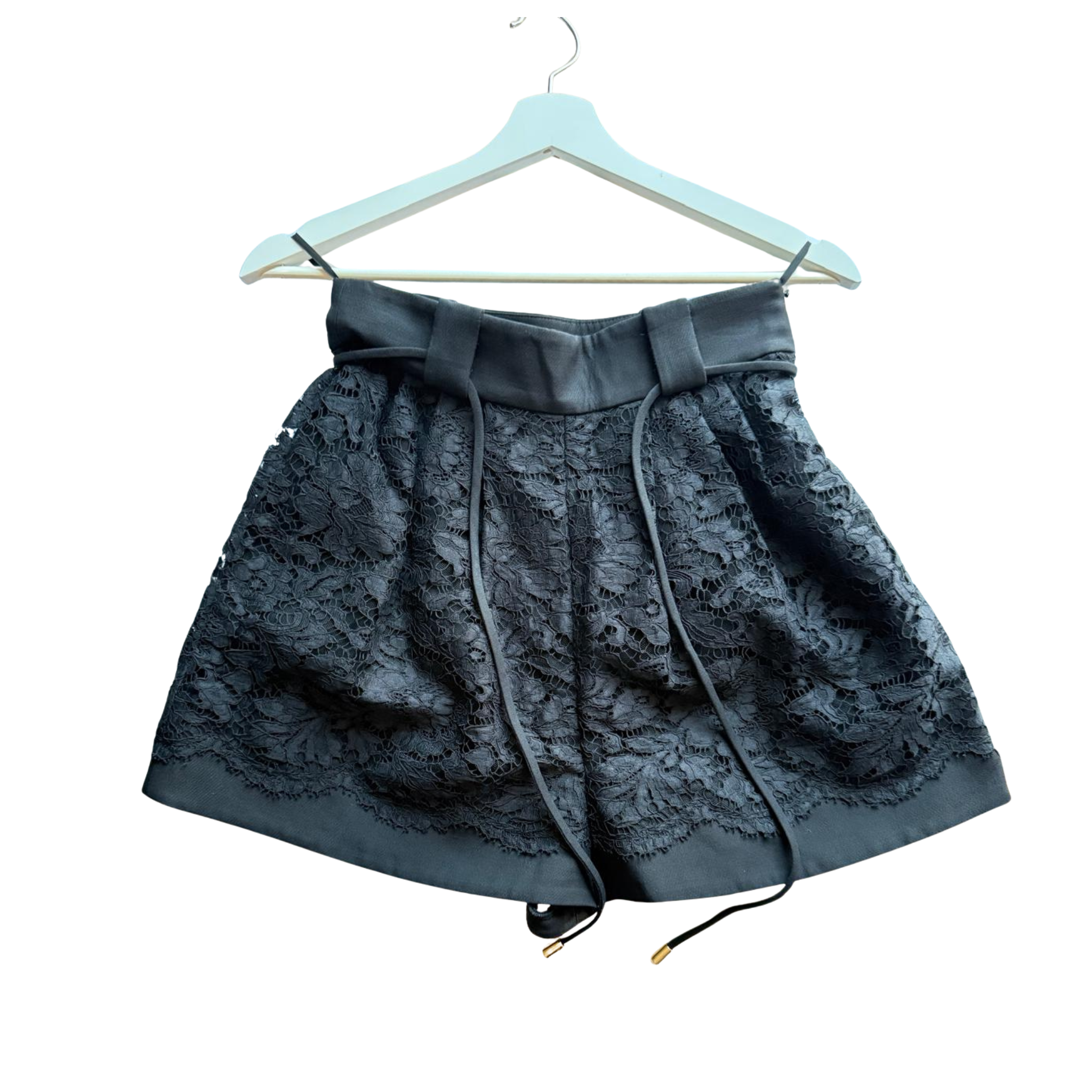 Valentino High Waisted Floral Lace Culotte Shorts