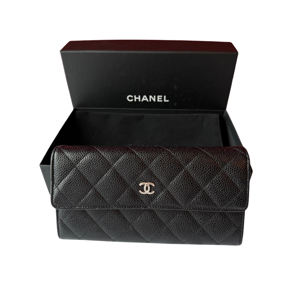 Chanel Portmonee, SHW, Kaviarleder