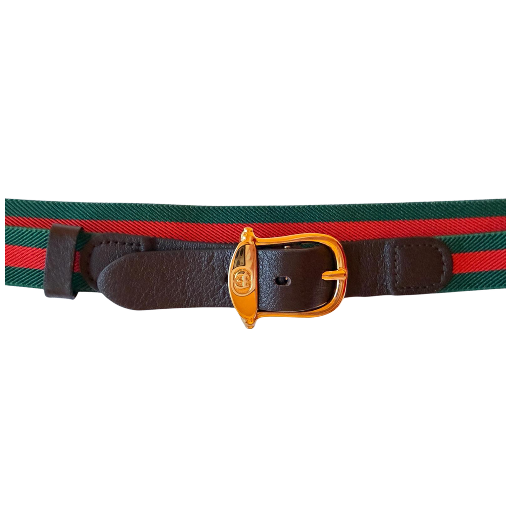 Gucci Gürtel rot grün gestreift