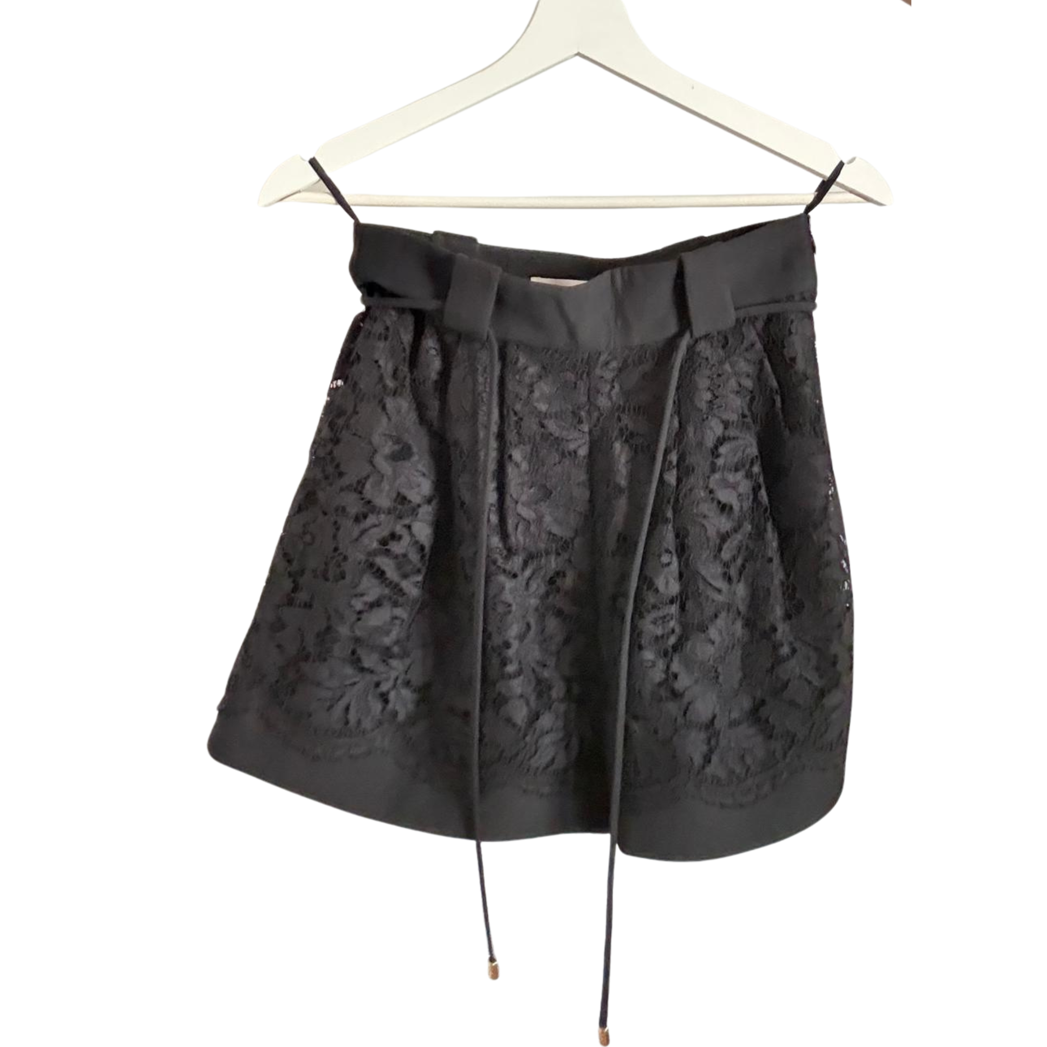 Valentino High Waisted Floral Lace Culotte Shorts