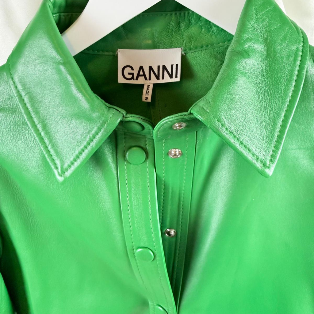 Ganni Leder Bluse