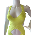 Herve Leger Badeanzug, neongelb