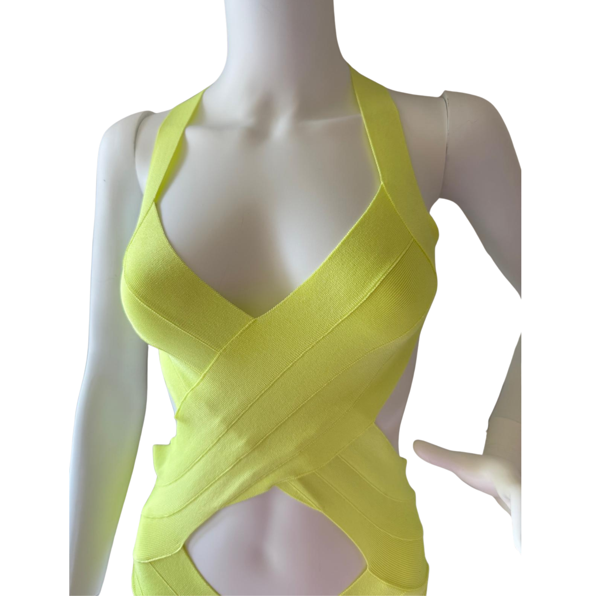 Herve Leger Badeanzug, neongelb