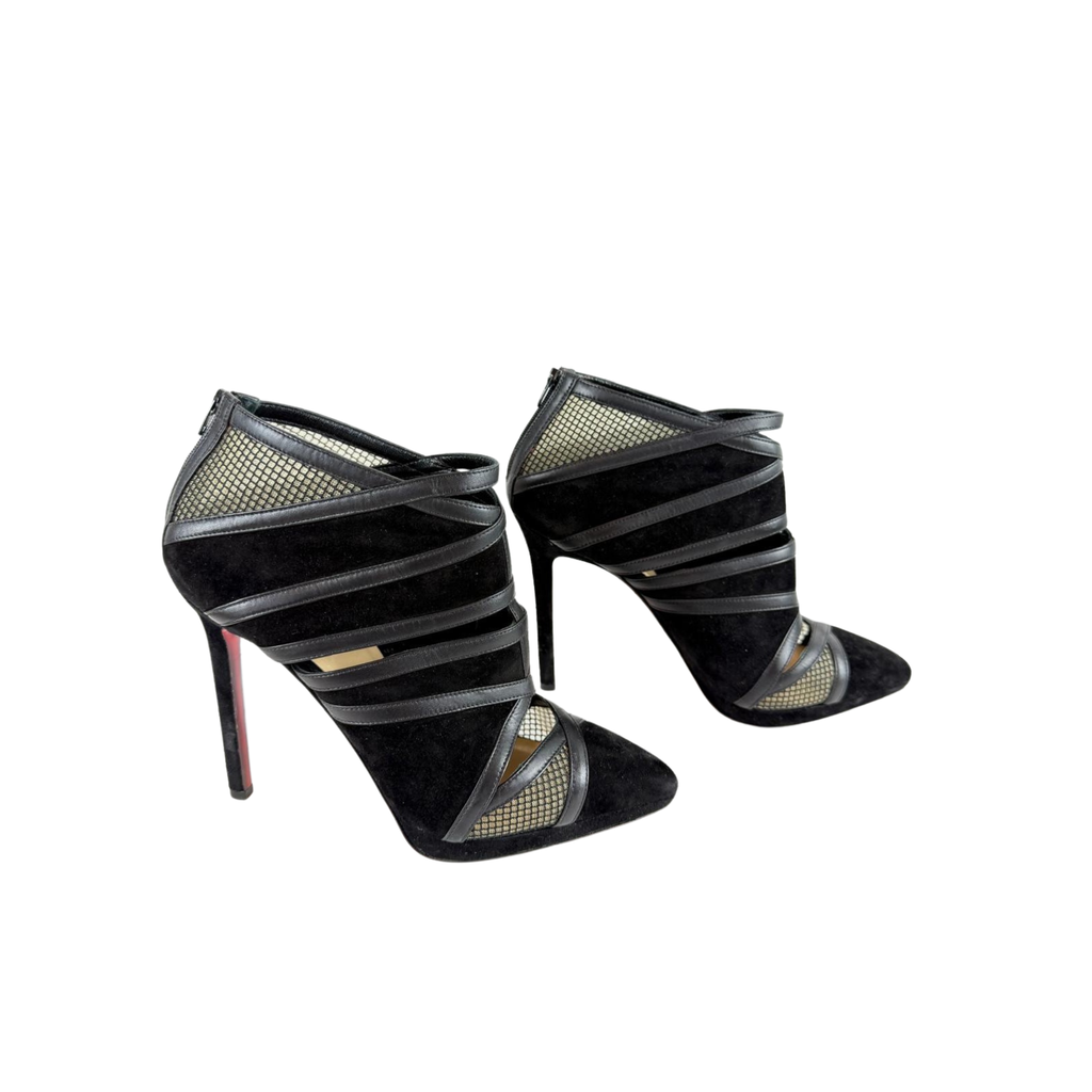 Louboutin Mesh Wildleder, Gr. 37.5