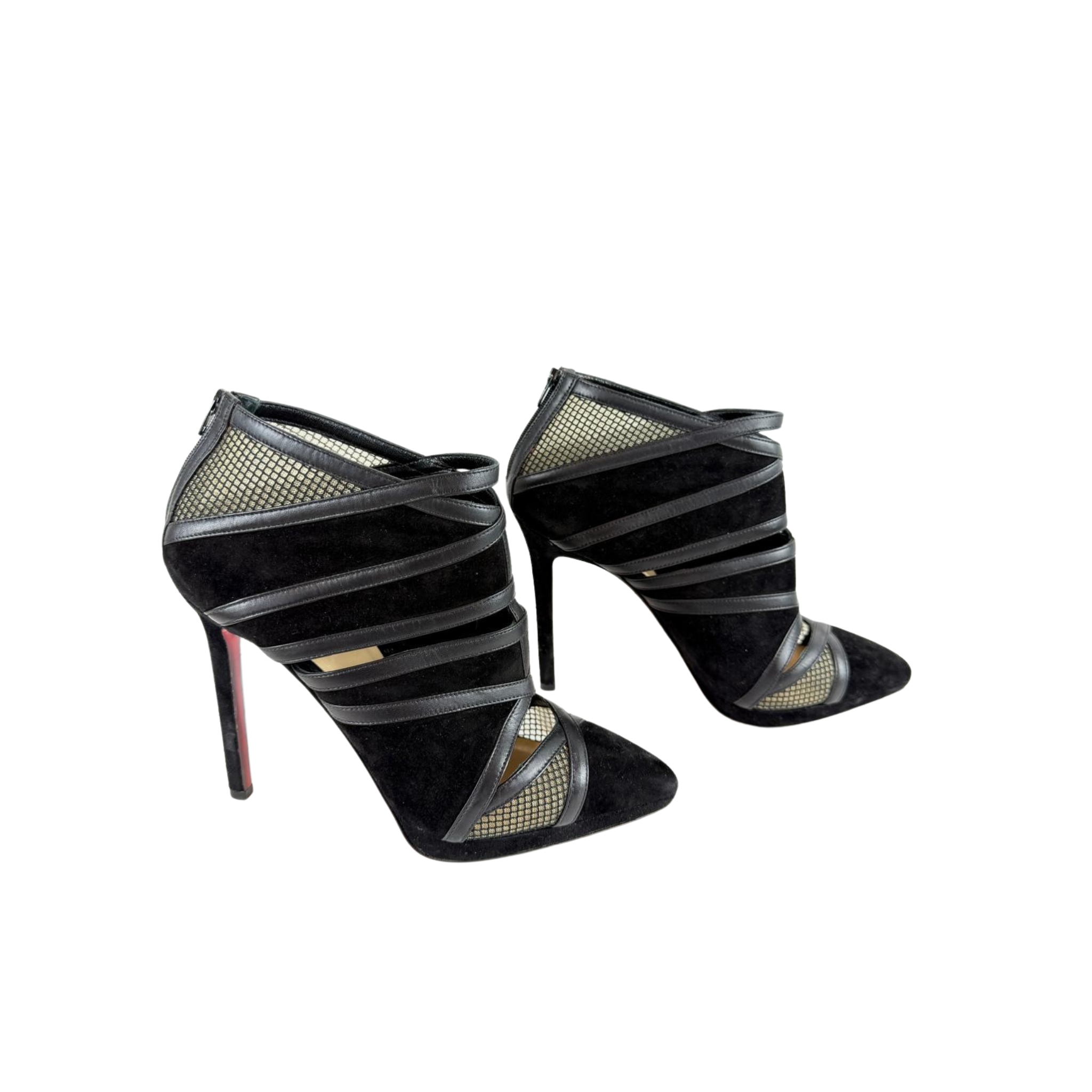 Louboutin Mesh Wildleder, Gr. 37.5