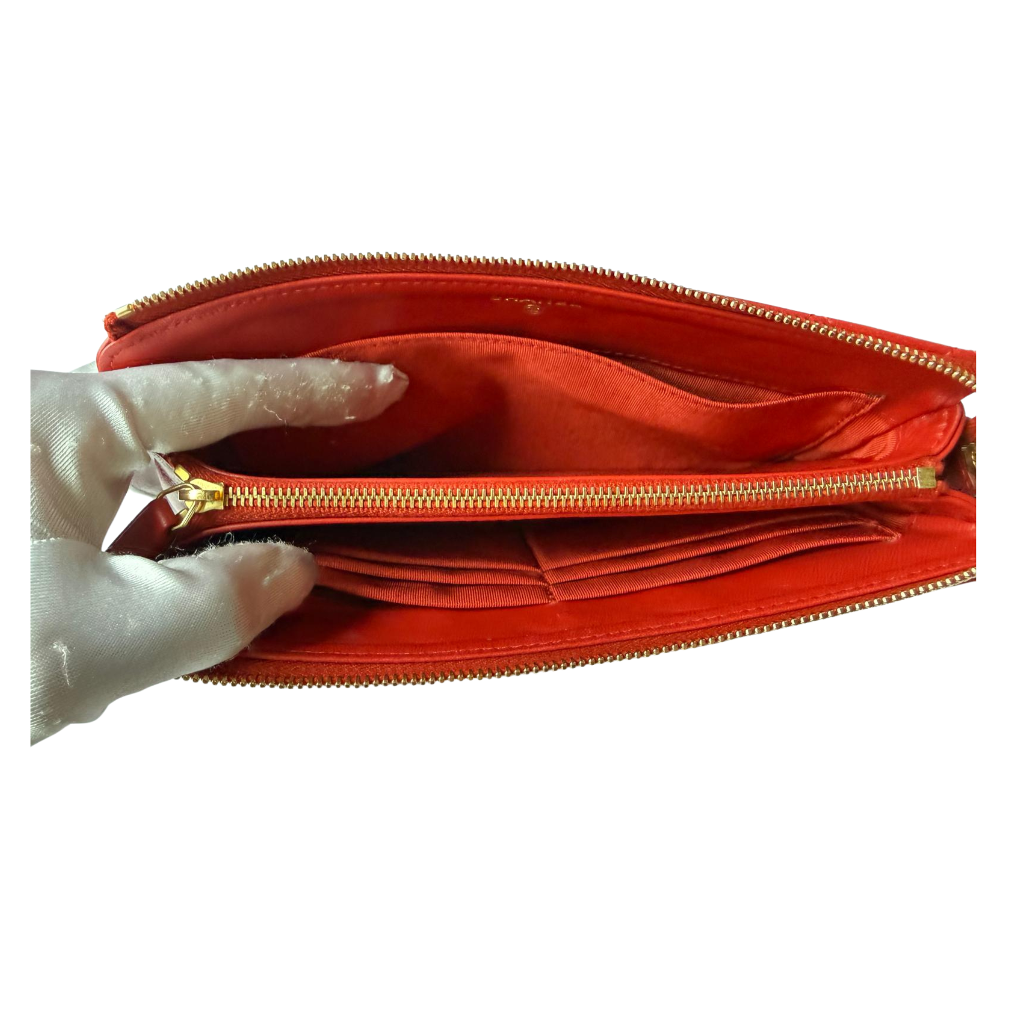 Chanel Pochette aus rotem Kalbsleder