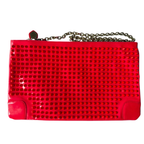 Louboutin Clutch, Loubiposh Matte Leather Bag, Neon Pink