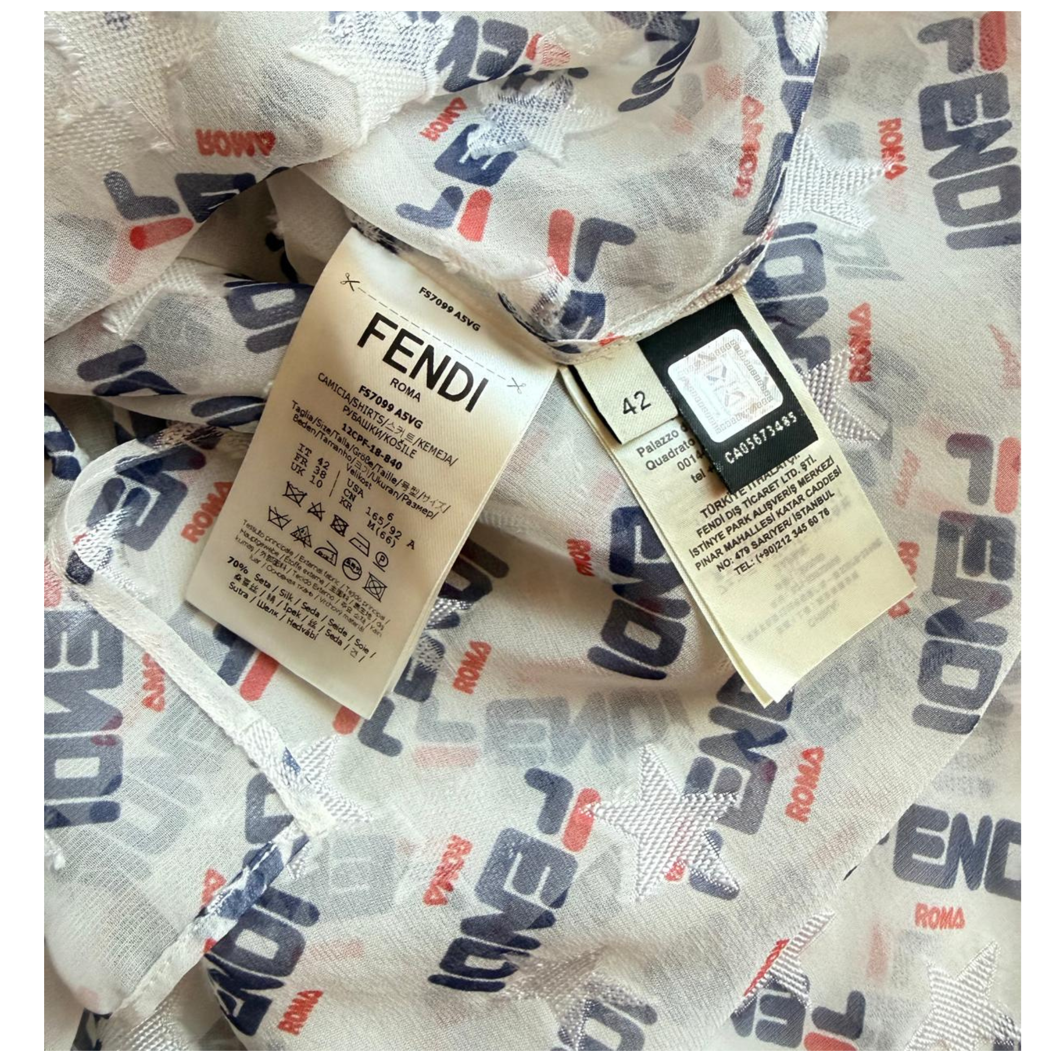 Fendi x FILA Seidenbluse
