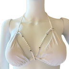 Monica Hansen Beachwear, weiss mit Perlen