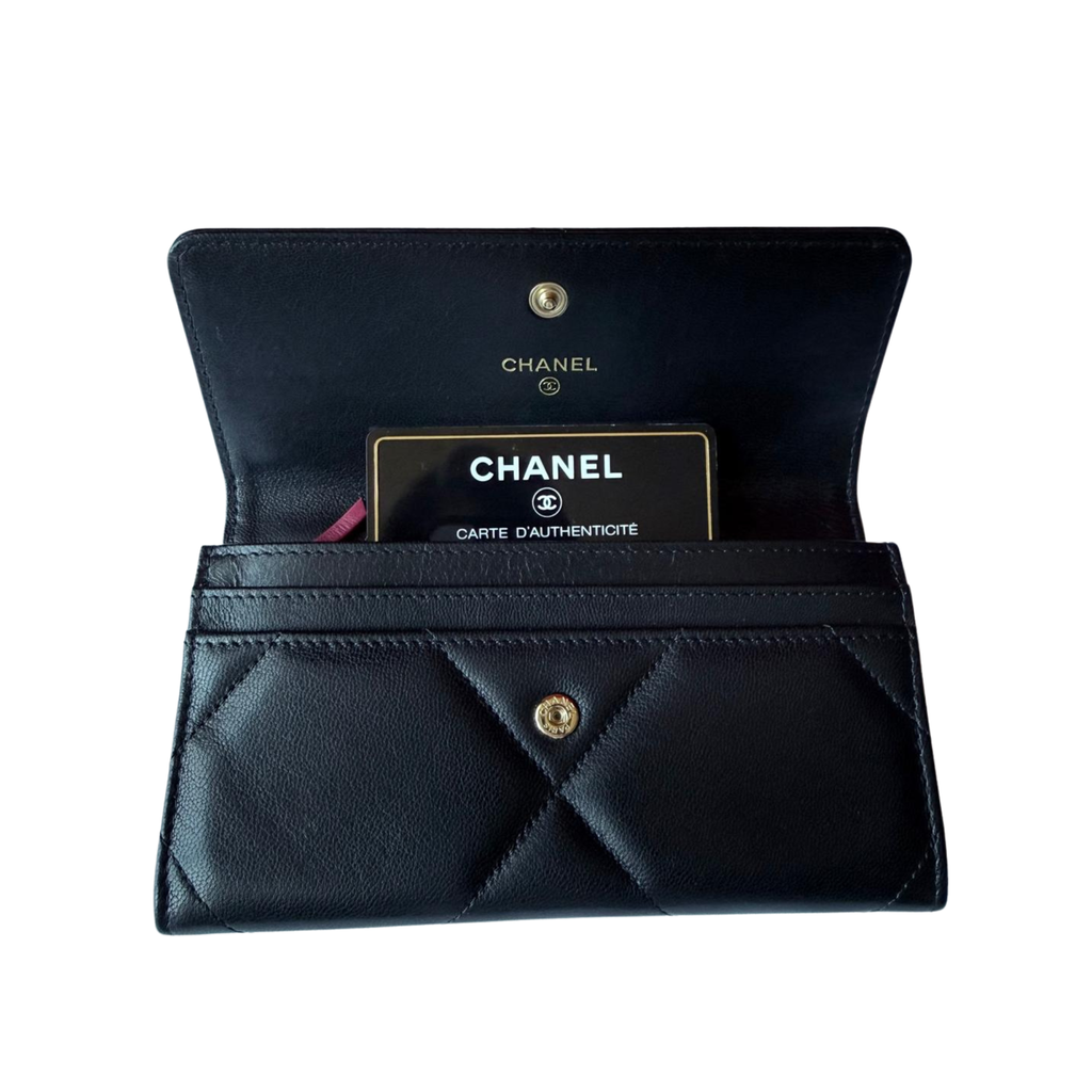 Chanel 19 Long Flap Wallet, Kalbsleder