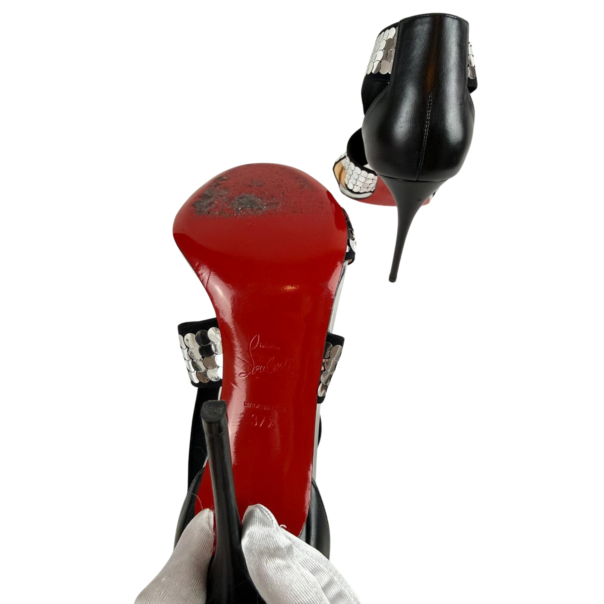 Louboutin Disco Sandalen, Gr. 37.5