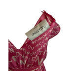 Valentino Logo Print Seidenkleid