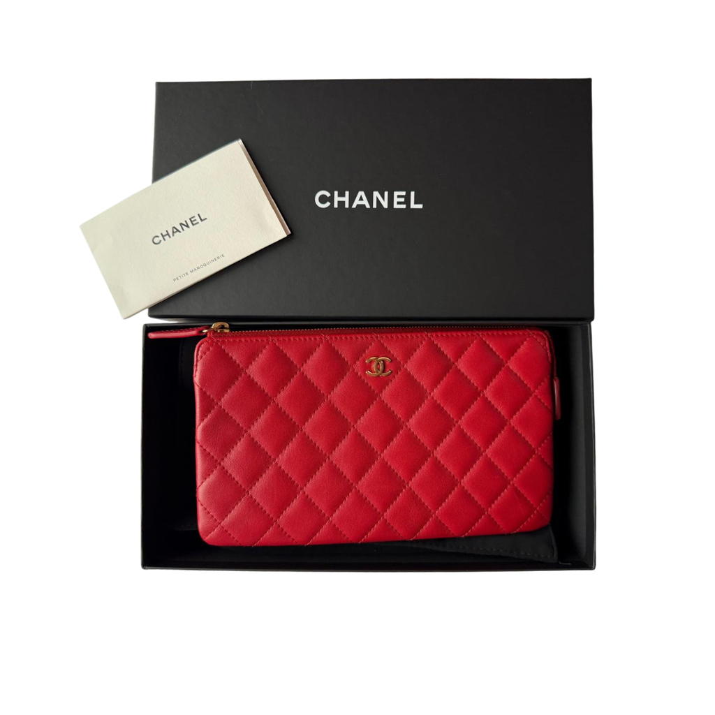 Chanel Pochette aus rotem Kalbsleder