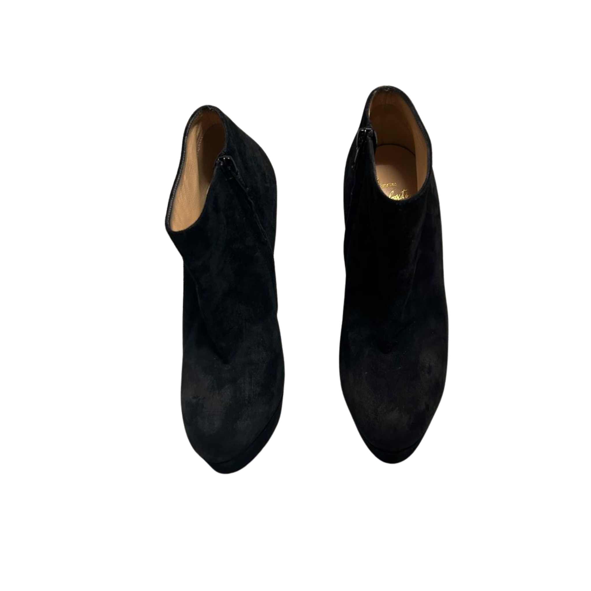 Louboutin Velour hoher Absatz, Gr. 38