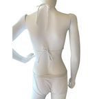 Monica Hansen Beachwear, weiss mit Perlen