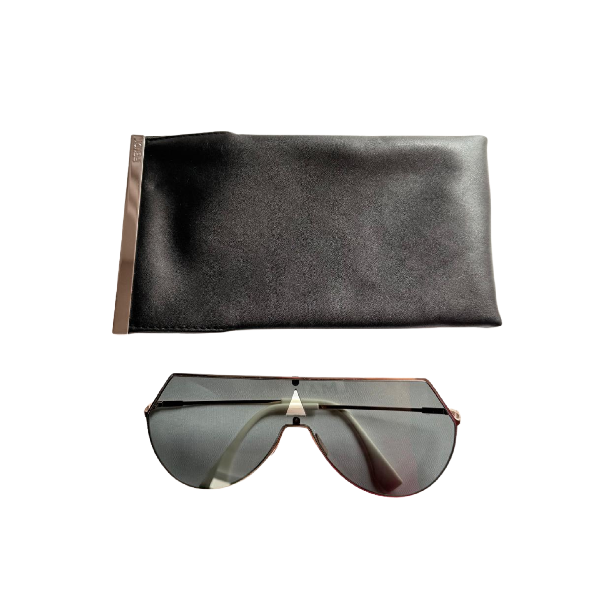 Fendi Eyeline Sonnenbrille im Aviator-Stil mit einem goldenen Rahmen