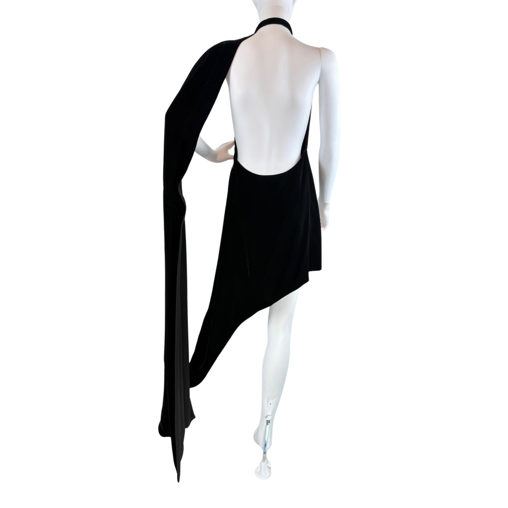 Saint Laurent Samtkleid mit Blume