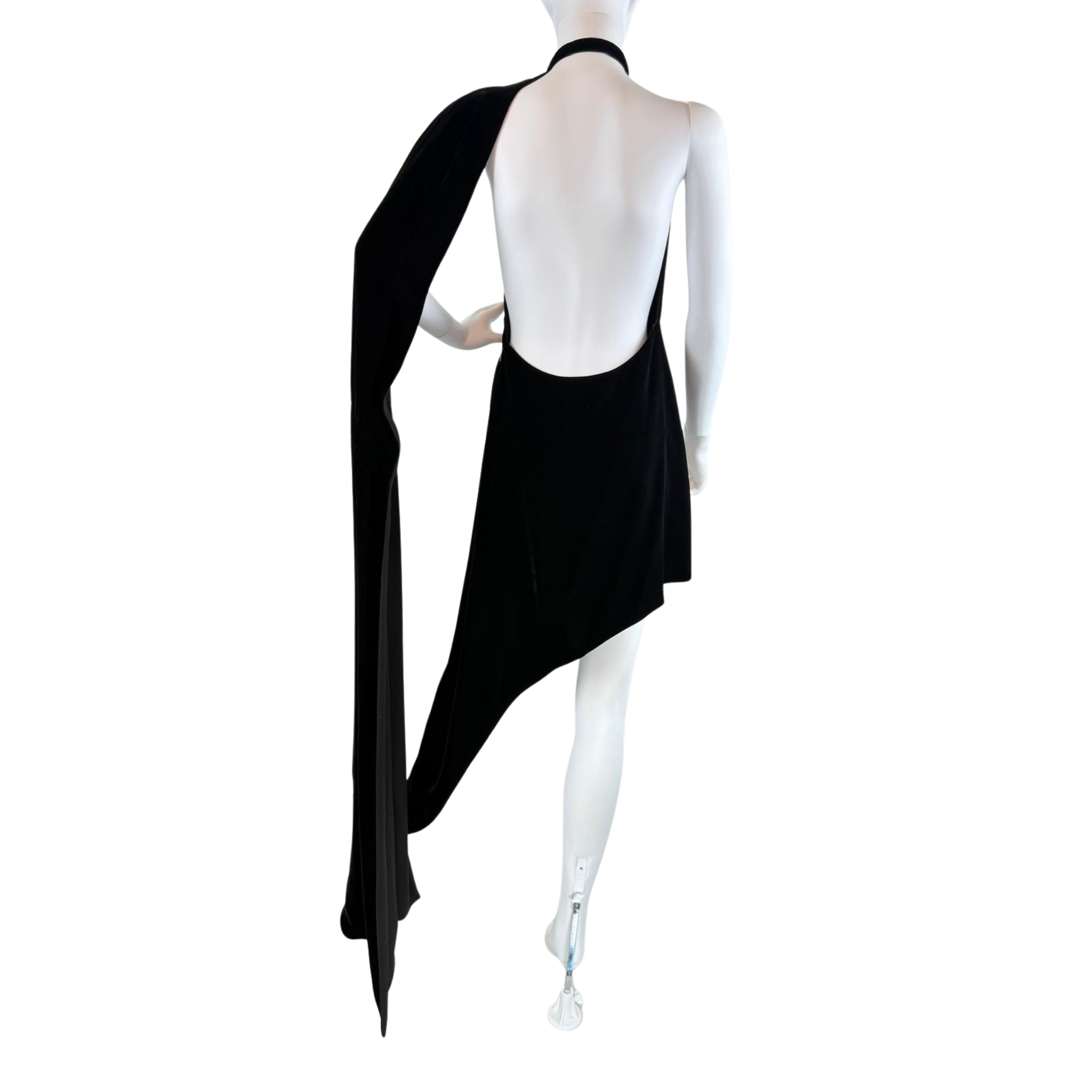 Saint Laurent Samtkleid mit Blume