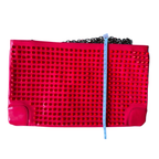 Louboutin Clutch, Loubiposh Matte Leather Bag, Neon Pink