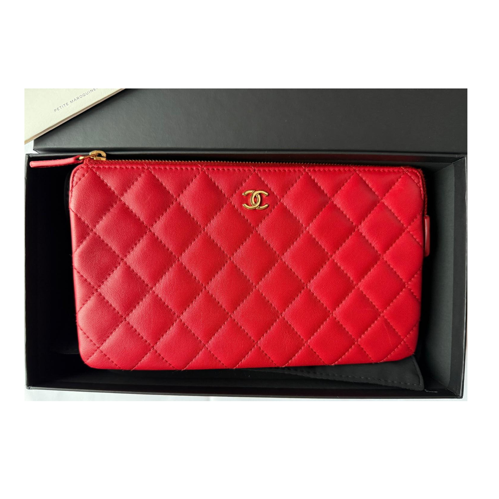 Chanel Pochette aus rotem Kalbsleder
