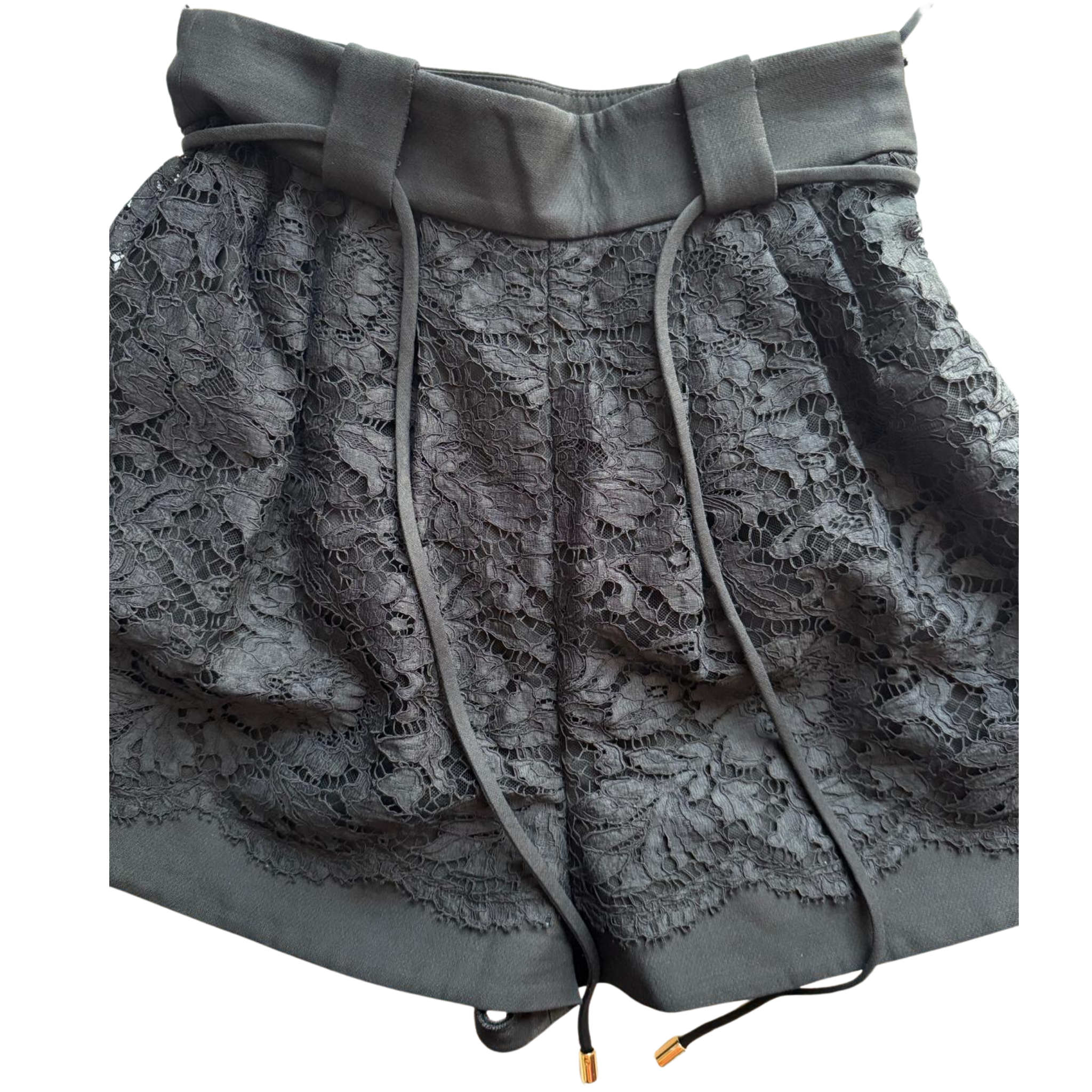 Valentino High Waisted Floral Lace Culotte Shorts