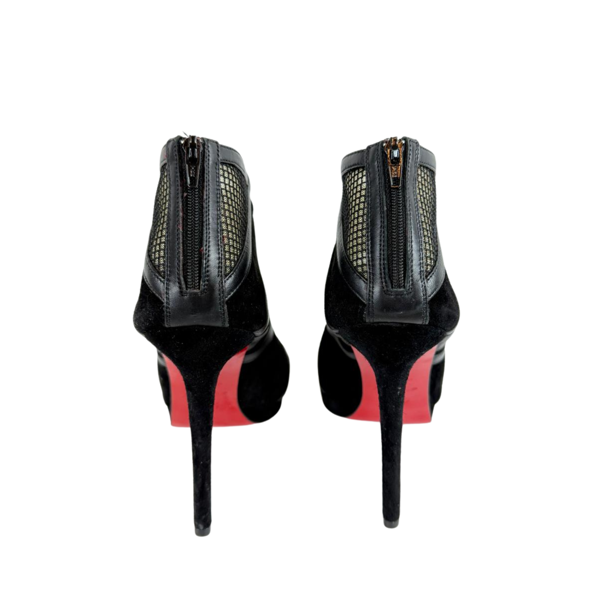 Louboutin Mesh Wildleder, Gr. 37.5