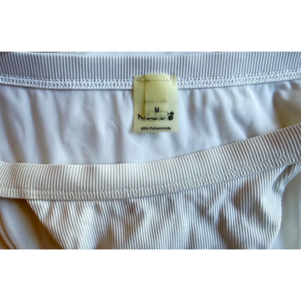 Monica Hansen Beachwear, weiss mit Perlen