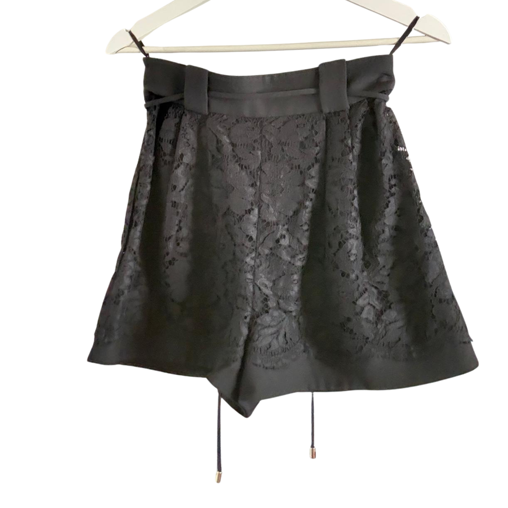 Valentino High Waisted Floral Lace Culotte Shorts