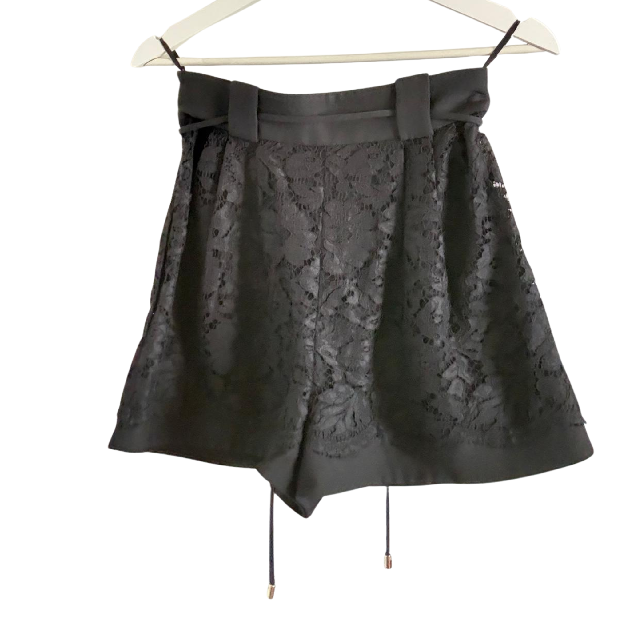 Valentino High Waisted Floral Lace Culotte Shorts