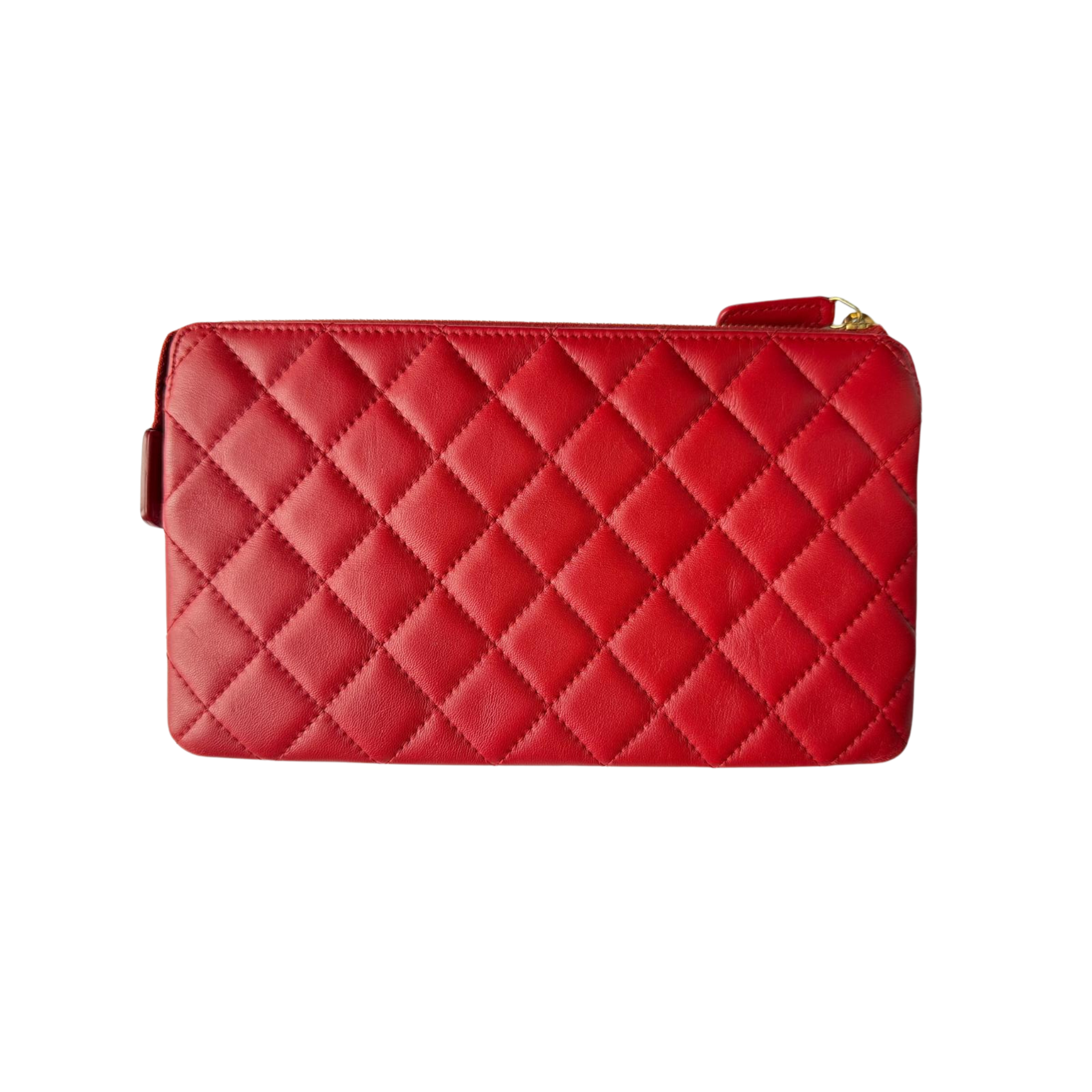Chanel Pochette aus rotem Kalbsleder