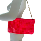 Louboutin Clutch, Loubiposh Matte Leather Bag, Neon Pink