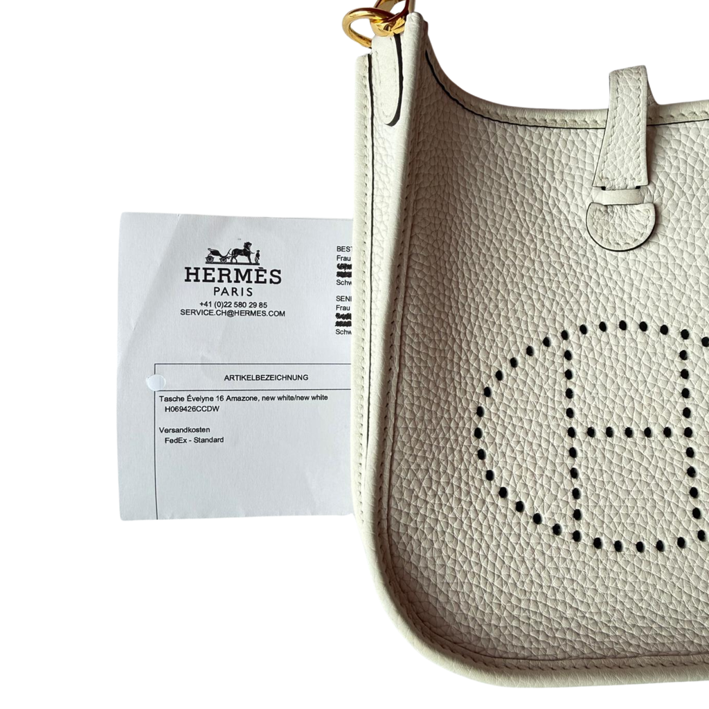 Hermès Evelyne New White TPM, GHW