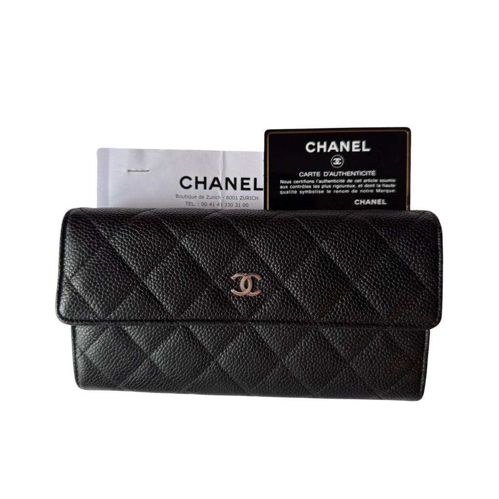 Chanel Portmonee, SHW, Kaviarleder