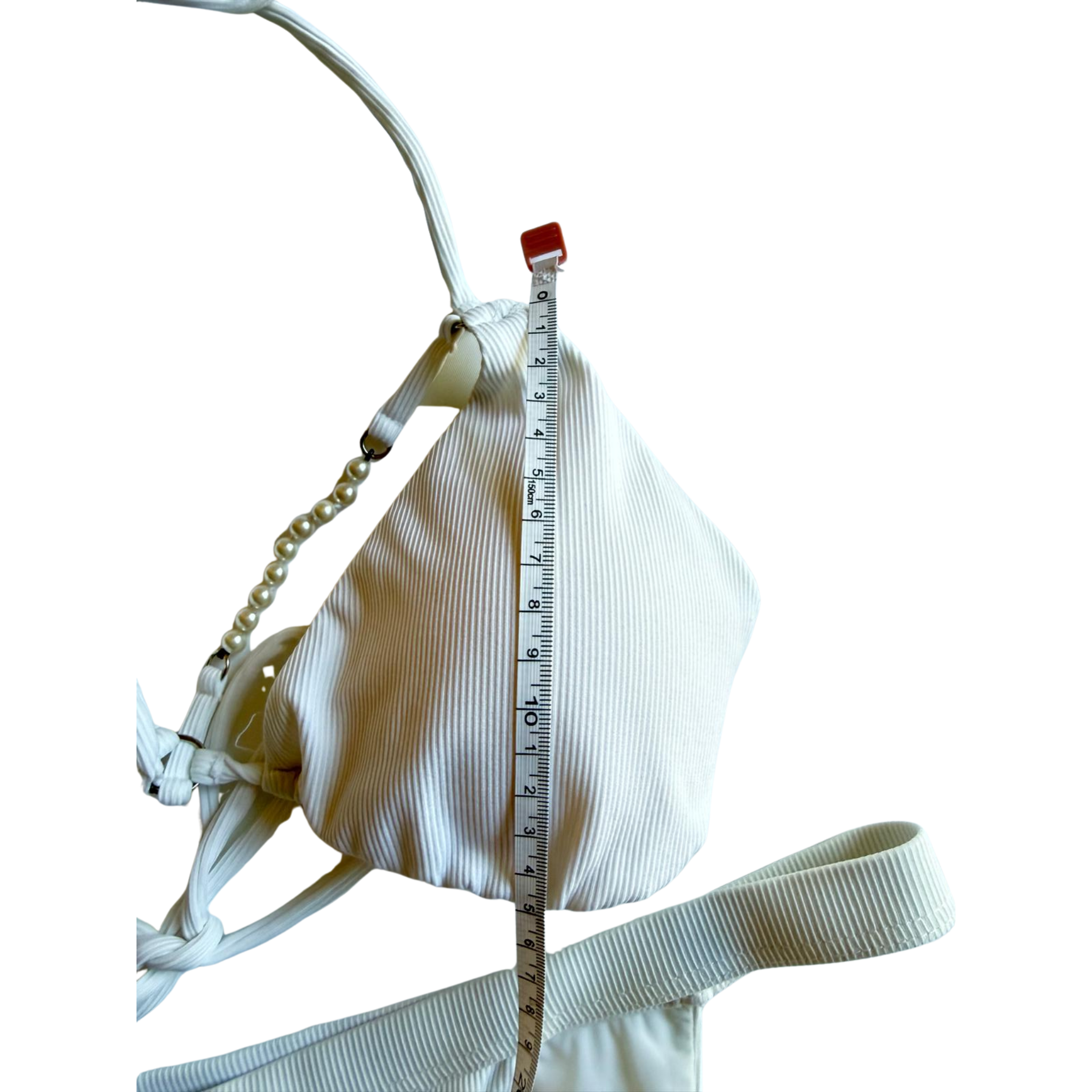 Monica Hansen Beachwear, weiss mit Perlen