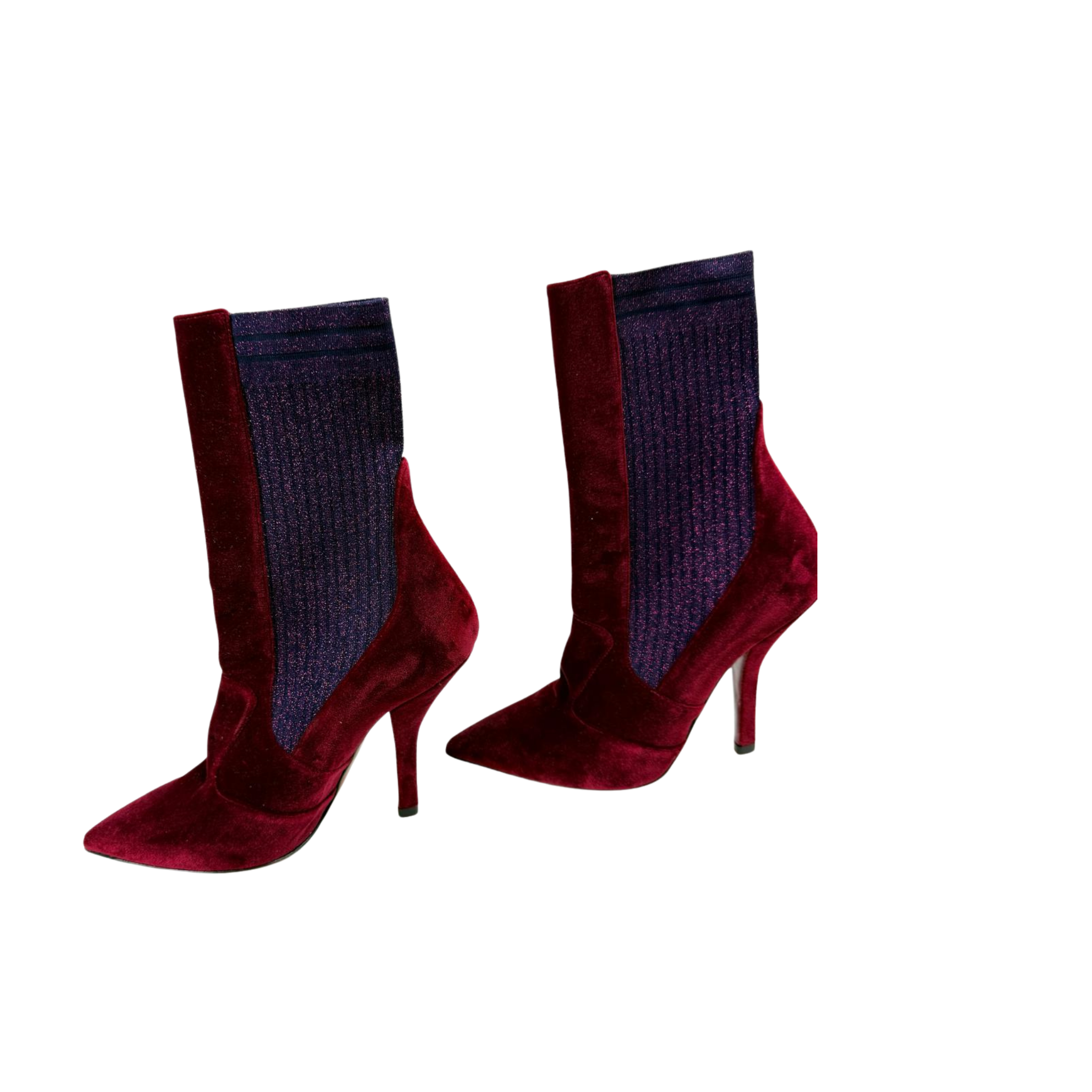 Fendi Stiefel samt rot, Gr. 38