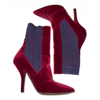 Fendi Stiefel samt rot, Gr. 38