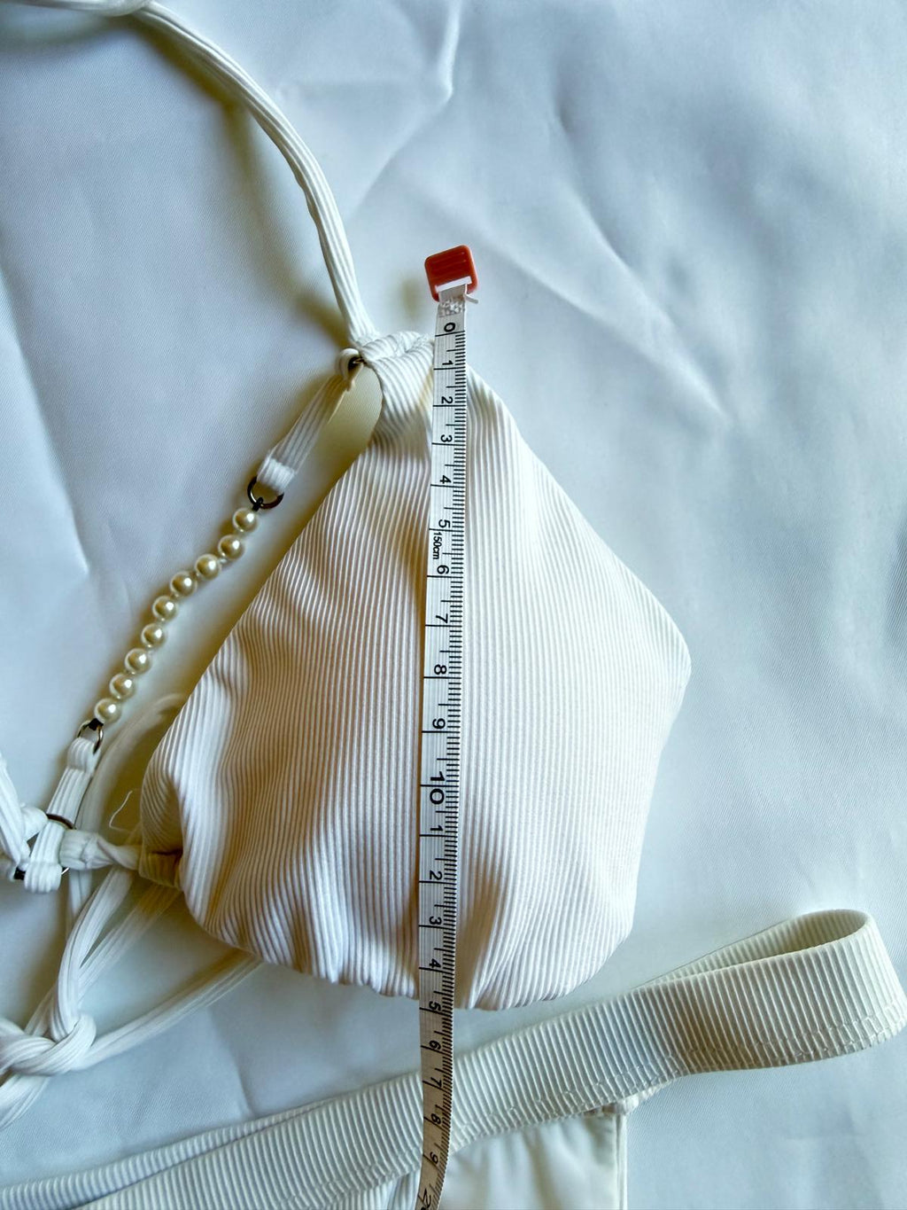 Monica Hansen Beachwear, weiss mit Perlen